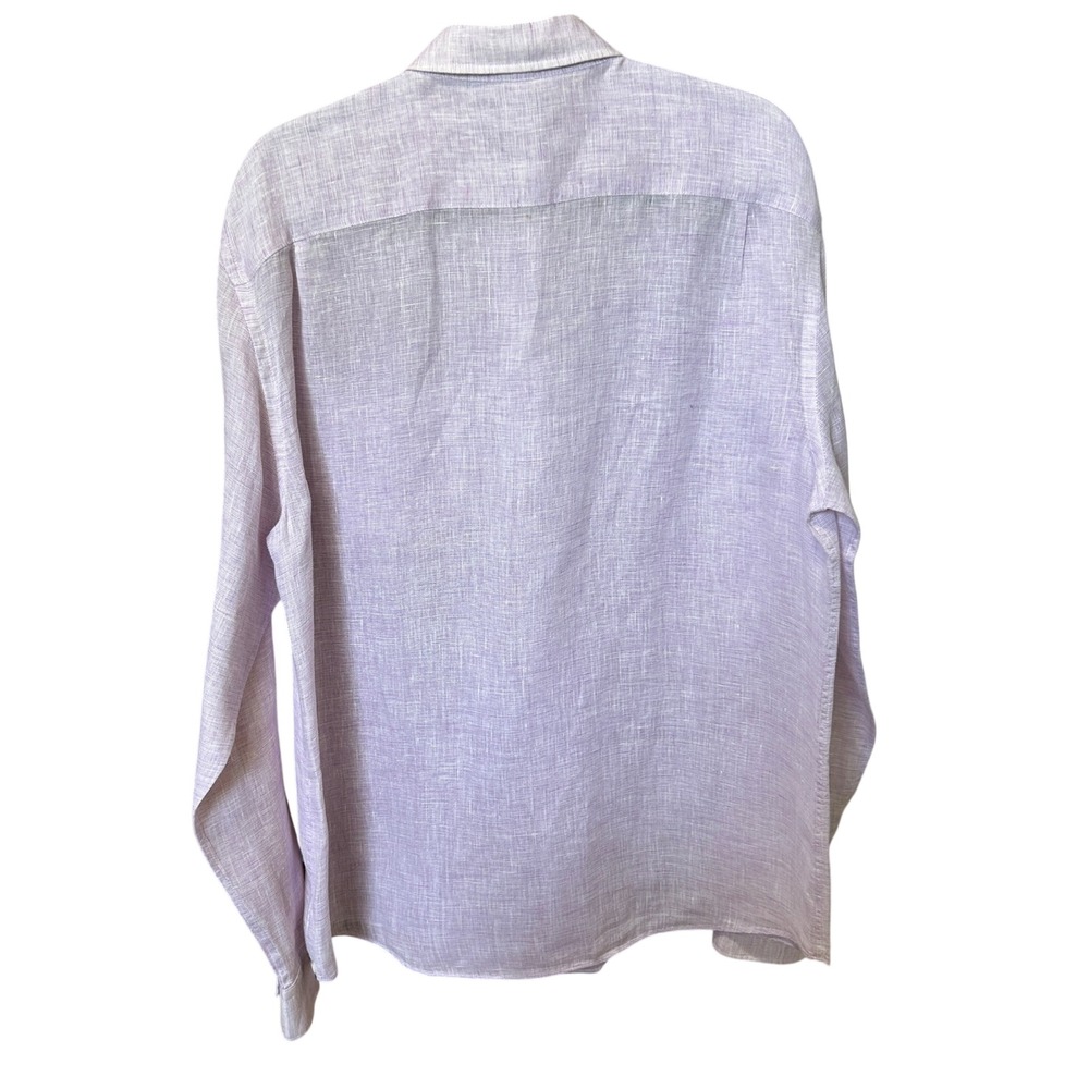 Faherty Reserve Shirt Large Lavender 100% Linen Long Sleeve Button Down - Picture 2 of 6
